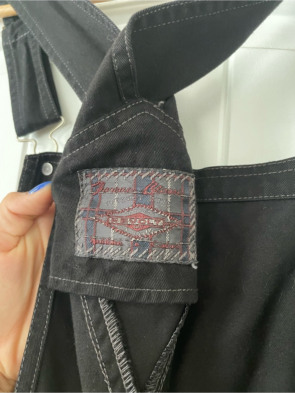 Vintage Revolt Black Women's Denim Overalls Size M/L Casual Cottage Farmer - Picture 5 of 6